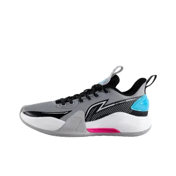 LiNing Speed 7 Cushioning Anti Slip And Wear Resistant Low Top Basketball Shoes Men's Gray Black Blue