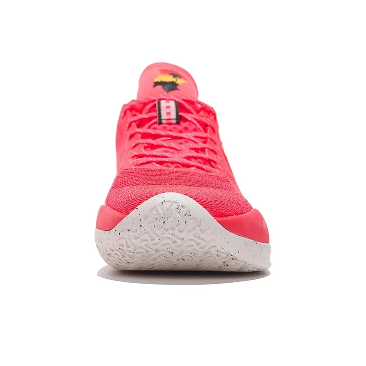 LiNing YuShuai 15 V2 Anti-Slip Wear-Resistant Low-Top Basketball Shoes Fluorescent Flame Red-4
