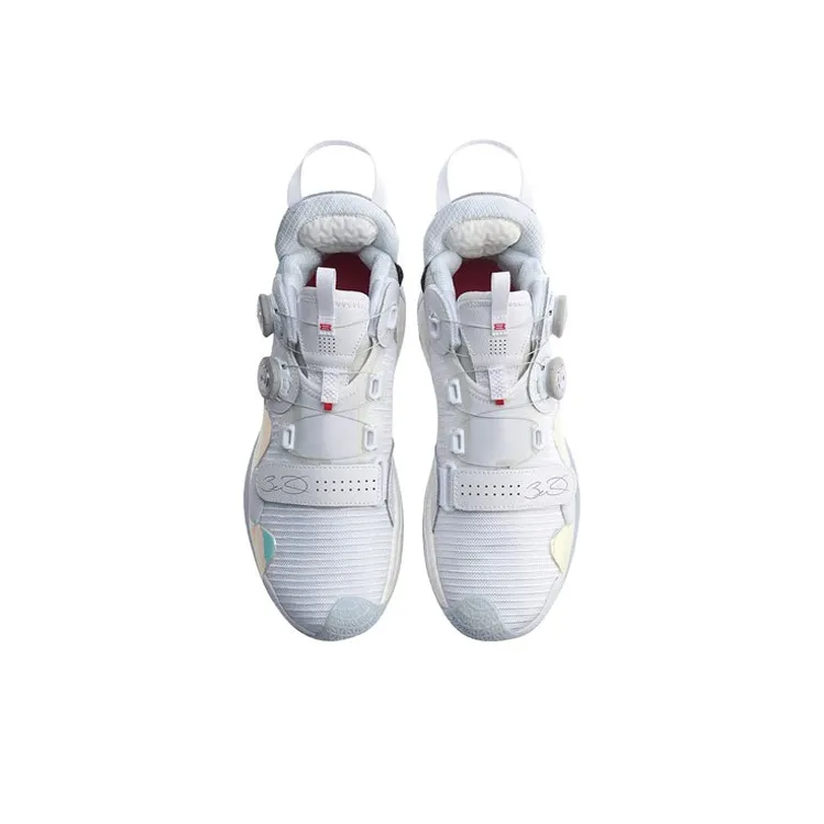 LiNing WOW 8 Non slip Lightweight High Top Basketball Shoes Men's White-3