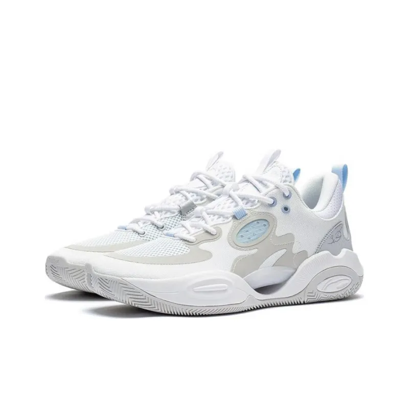 LiNing Wade ALLDAY Wade ALLDAY Abrasion Resistant Breathable Low Top Basketball Shoes Men's White Gray-2