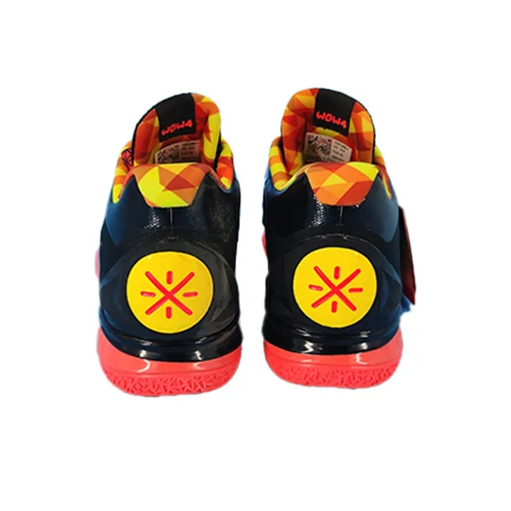 LiNing WAY OF WADE 4 Cushioning Anti Slip And Wear Resistant Mid Top Basketball Shoes Men's Black Orange-4