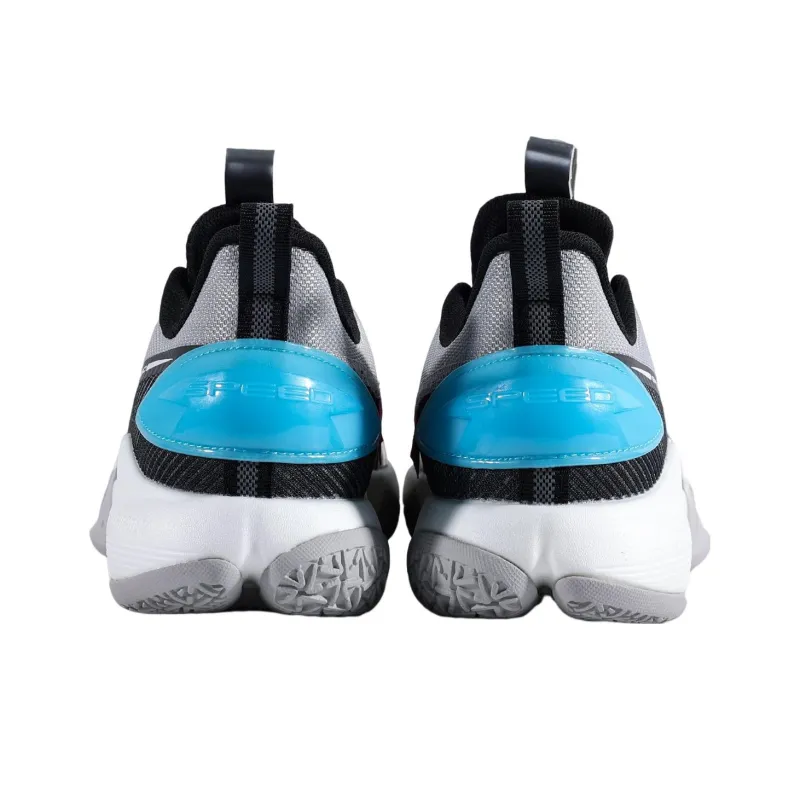 LiNing Speed 7 Cushioning Anti Slip And Wear Resistant Low Top Basketball Shoes Men's Gray Black Blue-4