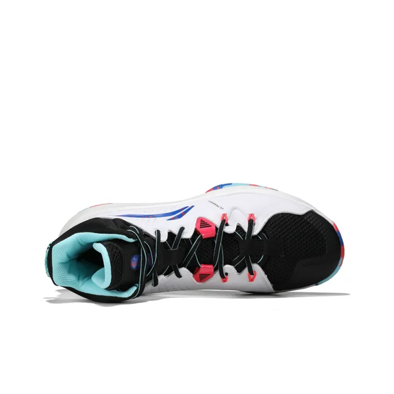 LiNing Shock Absorbers With Slip Resistant And Abrasion Resistant Properties High Top Basketball Shoes White Black-1