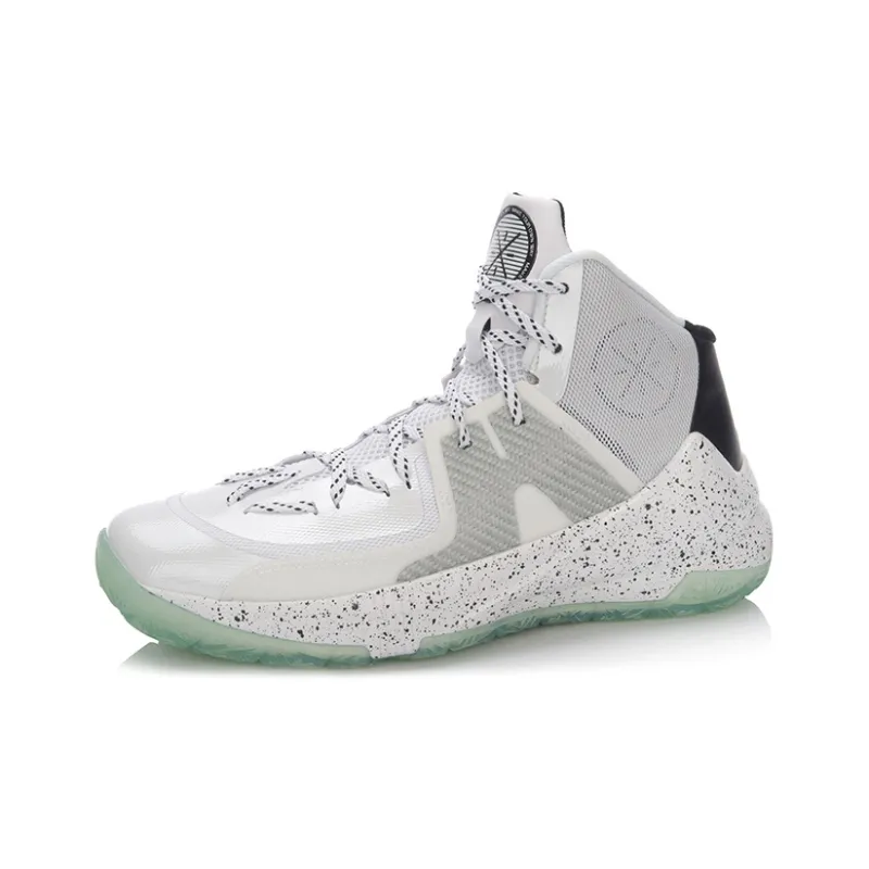 LiNing All In Team 3.5 Cushioning, Slip Resistant, And Abrasion Resistant High Top Basketball Shoes Men's Gray White-2