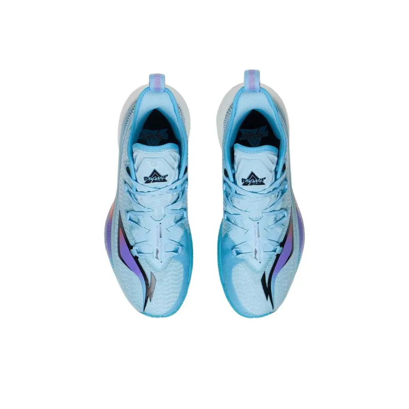 LINING Power 9 Basketball Shoes Men Mid Top Light Blue/Black-3