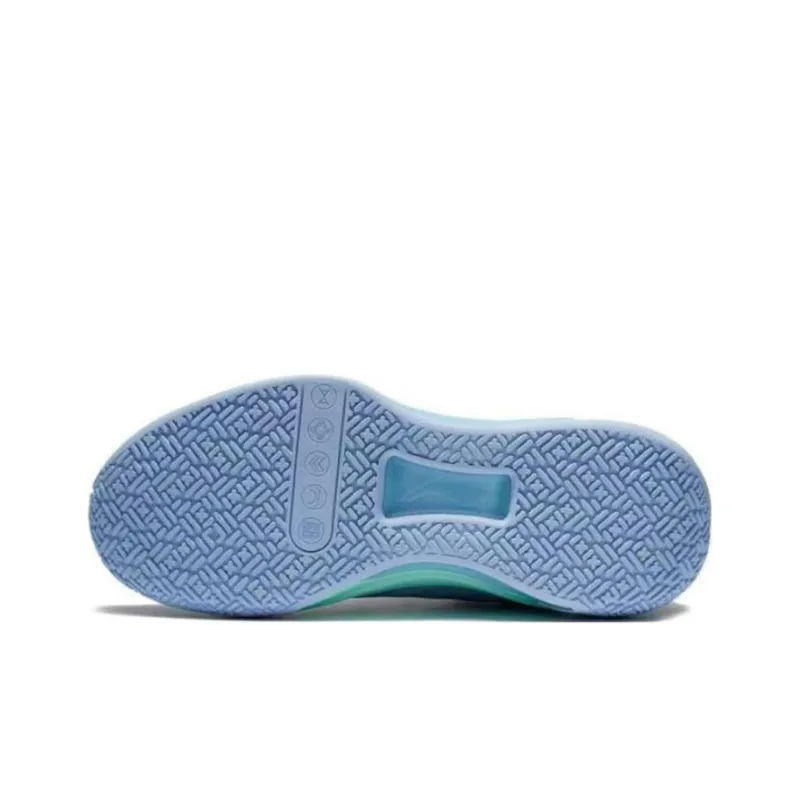 LINING Liren 2 Low Basketball Shoes Men Low Top Snow Purple Blue/Ice Green-4