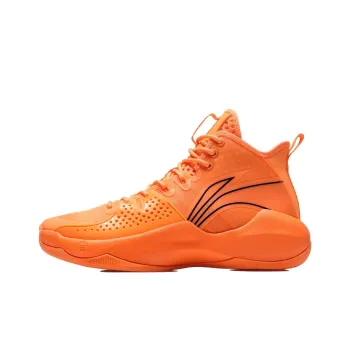 LiNing Combat Hi Sonic Cushioned Slip Resistant Mid Top Performance Basketball Shoes Men's Neon Orange