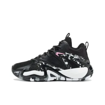 XTEP Anti Slip And Wear Resistant Breathable Mid Top Basketball Shoes Black New White