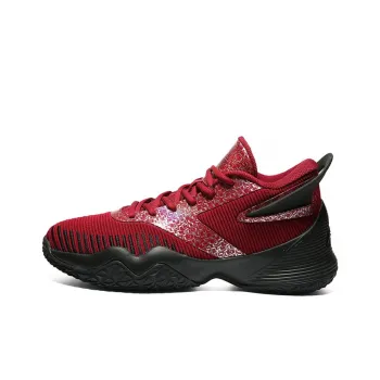 PEAK Cushioning Anti Slip And Wear Resistant Coverage Support Mid Top Basketball Shoes Men's Deep Cherry Red