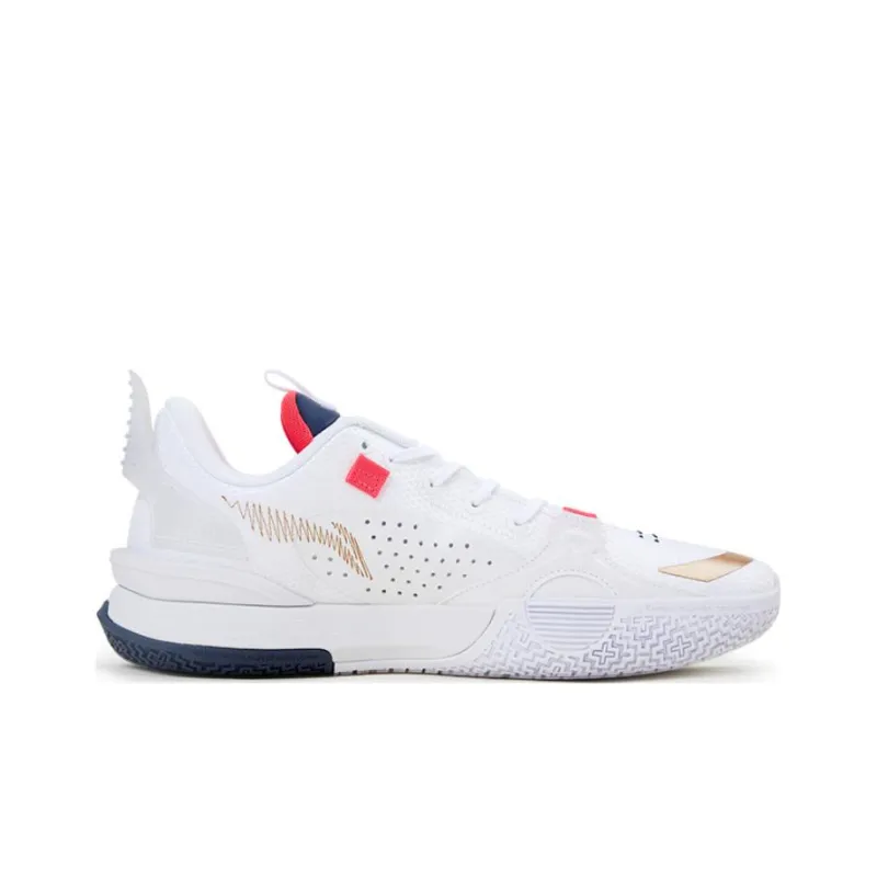 LINING All City 10 Basketball Shoes Men Low Top White/Red/Blue-1