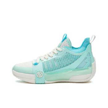 361° Zen 3 Basketball Shoes Women's Mid Top Feather White/Wave Green