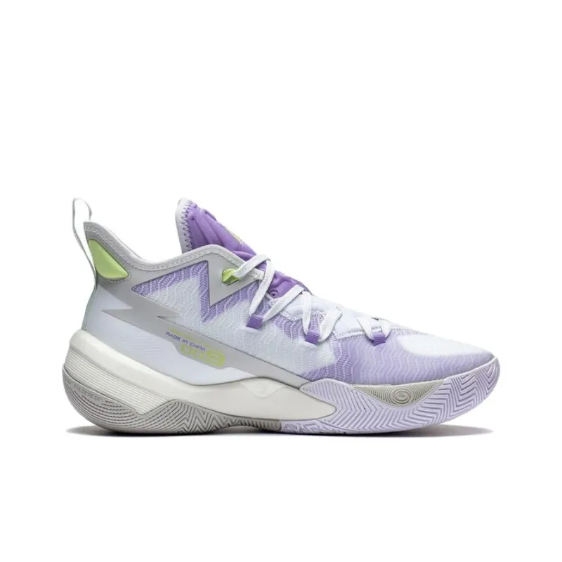 LINING Power 9 Basketball Shoes Men Mid Top Standard White/Lavender-1