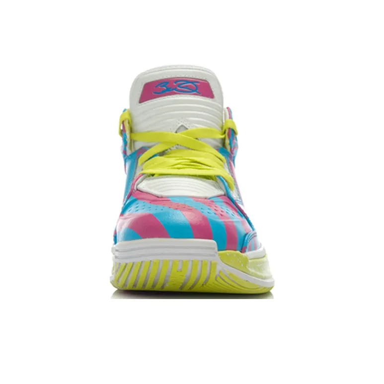 LiNing WOW 2 Anti Slip And Wear Resistant Rebound Low Top Basketball Shoes Men's Blue Pink White-3