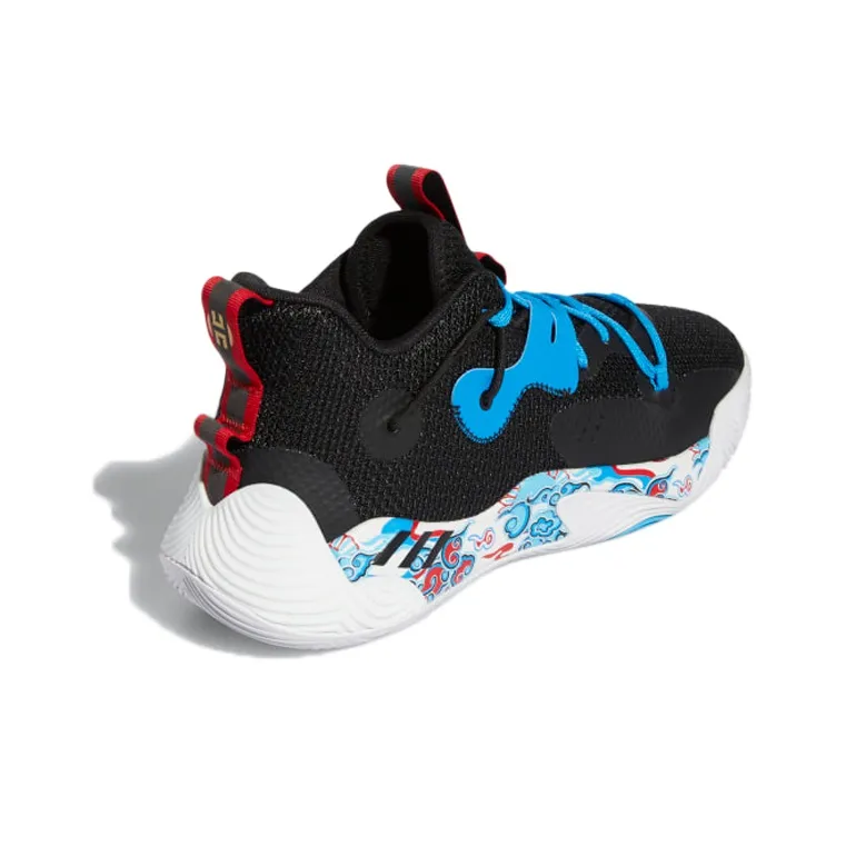 Adidas Harden Stepback 3 Anti-Slip And Wear-Resistant Cushioning Coverage Mid-Top Basketball Shoes Men's Black Blue-3