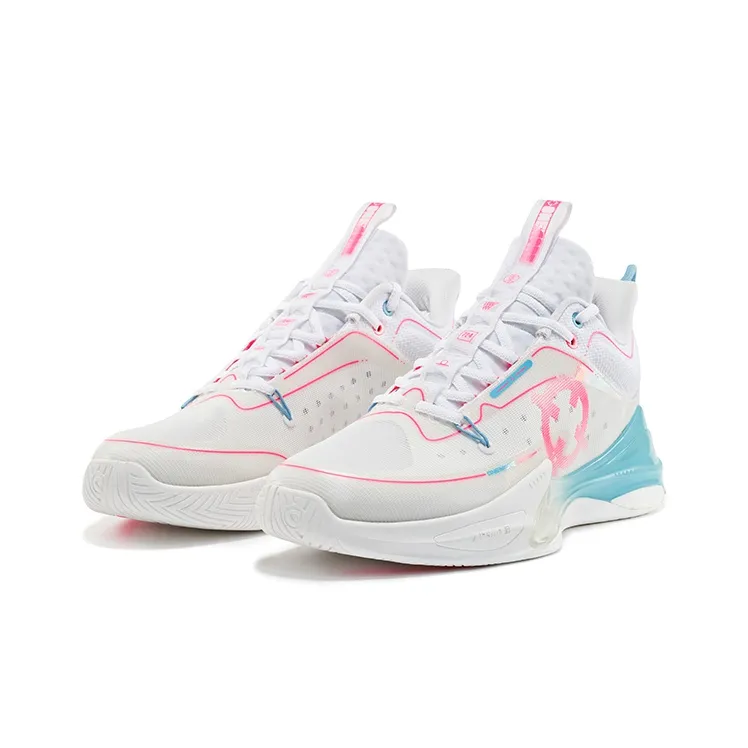 RIGORER Stopgo 2.0 Mid Top Performance Basketball Shoes Men's White Peach Pink-2