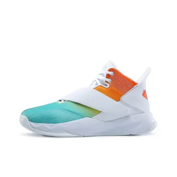 PEAK Speed Collection Cushioning Anti Slip And Wear Resistant Mid Top Performance Basketball Shoes Men's White Green