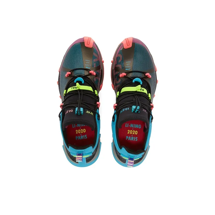 LiNing Wu Xing 1 Basketball Shoes Women's Low Top Blue/Black/Red-2