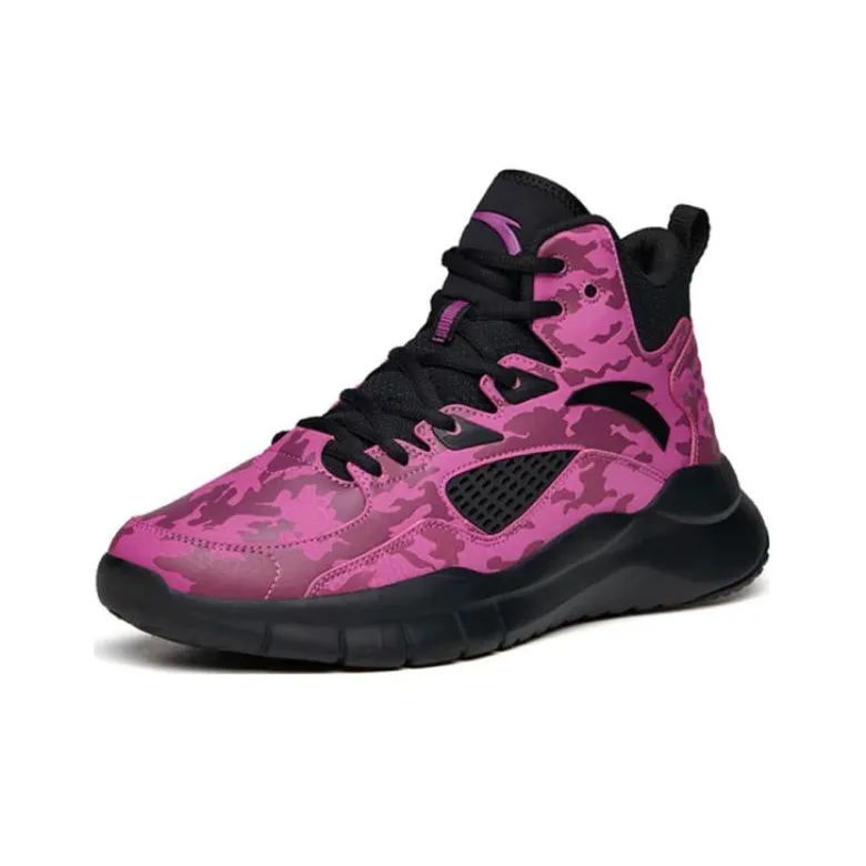 Anta Basketball Collection Cushioning Anti-Slip And Wear-Resistant High-Top Basketball Shoes Men's Black Purple-2