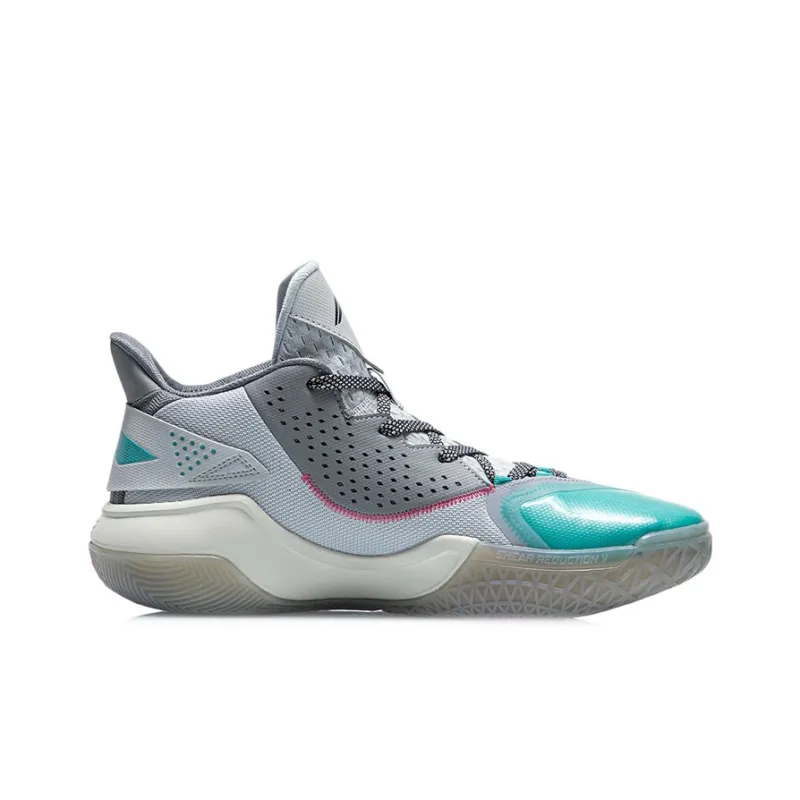 LiNing Blast Cushioned Slip-Resistant Mid-Top Basketball Shoes Men's Shark Gray-1