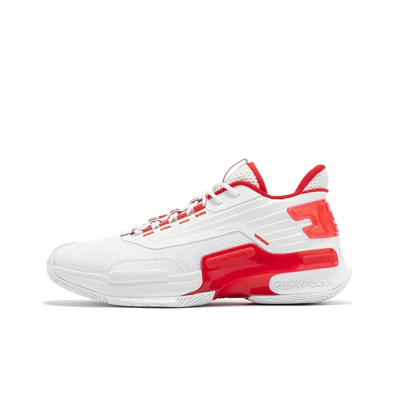 361° Kriss 2TD G Control 2TD Abrasion Resistant Slip Resistant Low Top Basketball Shoes Men's White Red-0