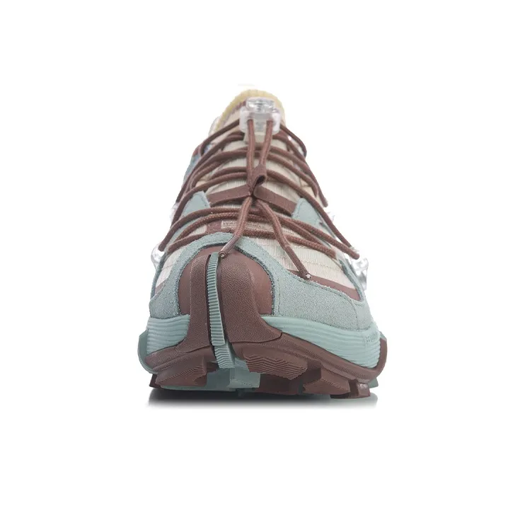 LiNing Wu Xing 1 Cushioning Anti Slip And Wear Resistant Support Low Top Basketball Shoes Women's Apricot Green Brown-3