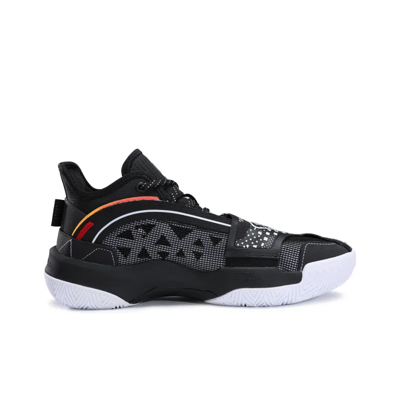 PEAK State Extremely Large Triangle 1.0 Basketball Shoes Men Mid Top Black/All White-1