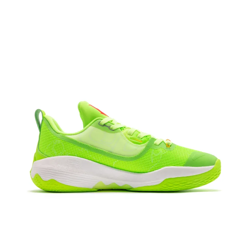 QIAODAN Sharp Edge 6.0PROLOWPE Anti Slip And Wear Resistant Lightweight Low Top Basketball Shoes Men's Yellow Green-1