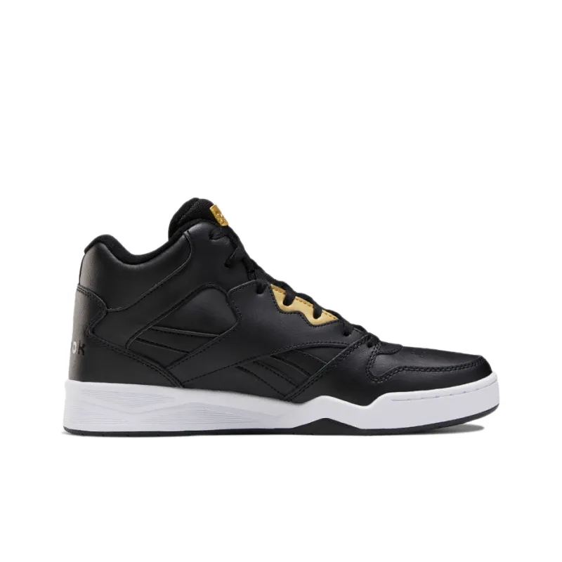 Reebok Royal BB4500 2 Cushioning Anti-Slip And Wear-Resistant Coverage Mid-Top Basketball Shoes Men's Black Gold-1