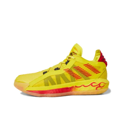 Adidas D Lillard 6 Basketball Shoes Men Low-Top Yellow/Red