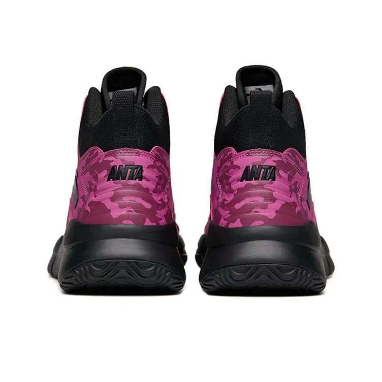 Anta Basketball Collection Cushioning Anti-Slip And Wear-Resistant High-Top Basketball Shoes Men's Black Purple-4