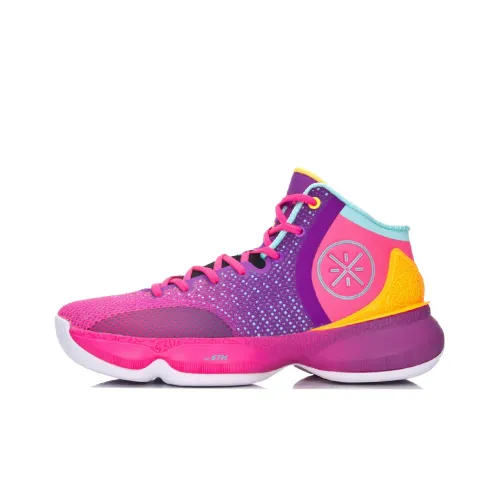 LINING The Sixth Man 2 Basketball Shoes Unisex High-Top Pink/Purple/Blue