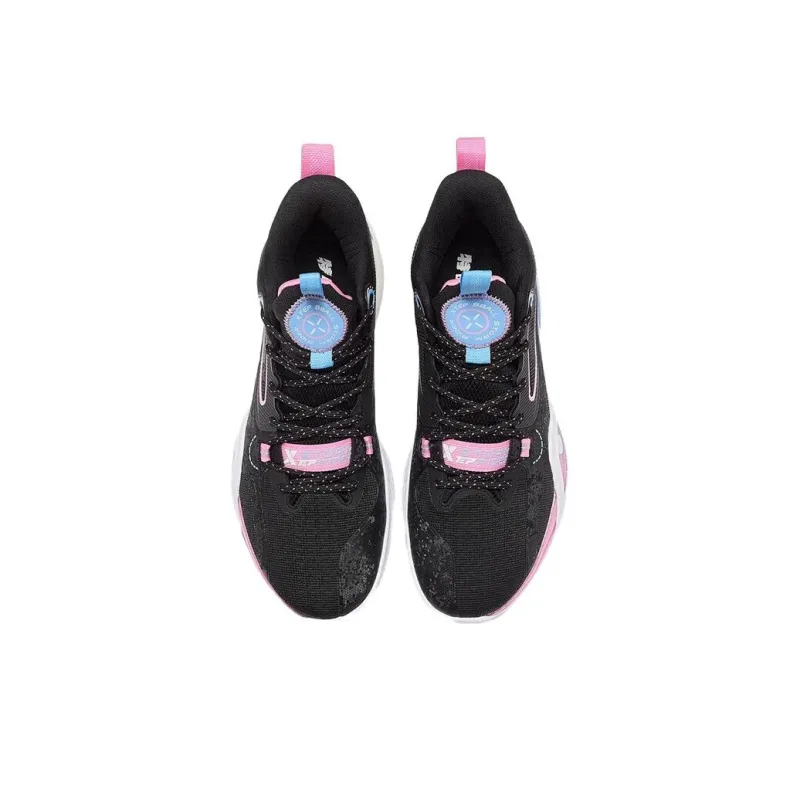 XTEP Shock Absorbers With Slip Resistant And Abrasion Resistant Properties High Top Basketball Shoes Men's Black Pink-3
