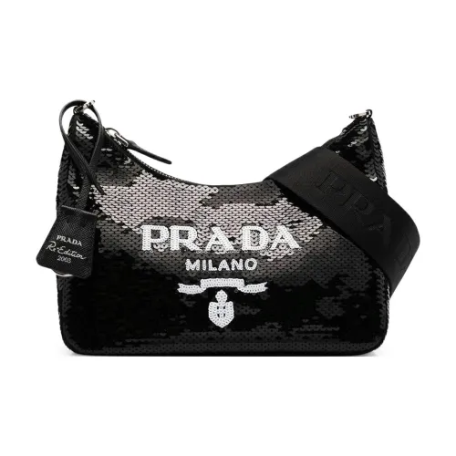 PRADA Fabric Shoulder Bag Women's Black