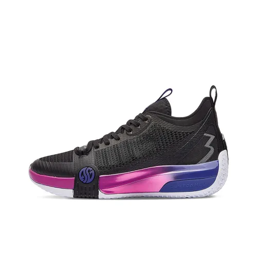 361° Chan 3 MOD Basketball Shoes Men Mid-Top Obsidian Black/Mystic Purple