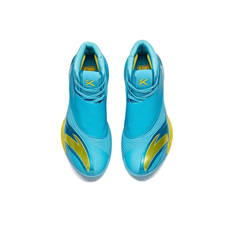 Anta KT6 Cushioning Anti Slip And Wear Resistant Coverage Support High Top Basketball Shoes Men's Blue Yellow-2