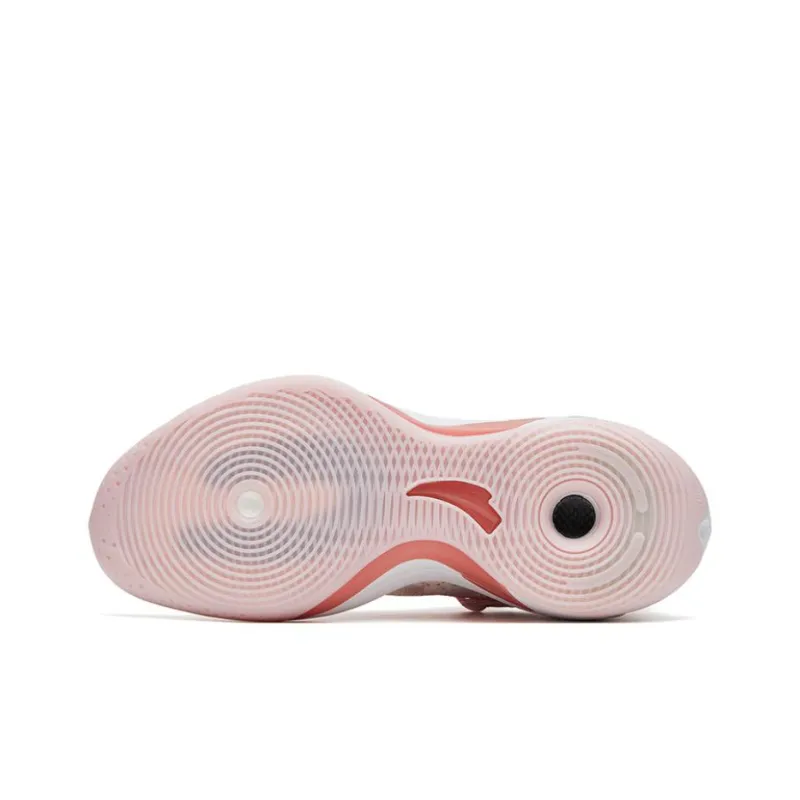 Anta KT8 520 Slip-Resistant Cushioning Wear-Resistant High-Top Performance Basketball Shoes Pink White-4