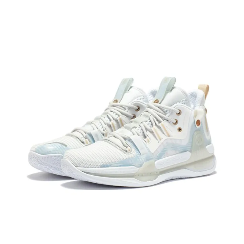 361° AG1 Pro Basketball Shoes Men Mid Top Silver White-2