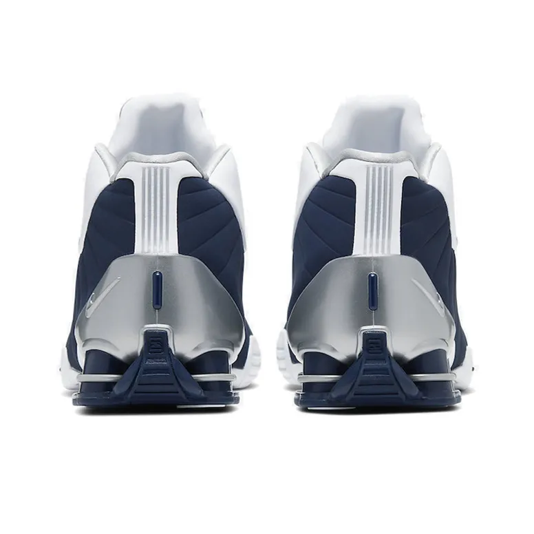 Nike Shox BB4 White Silver Navy-3