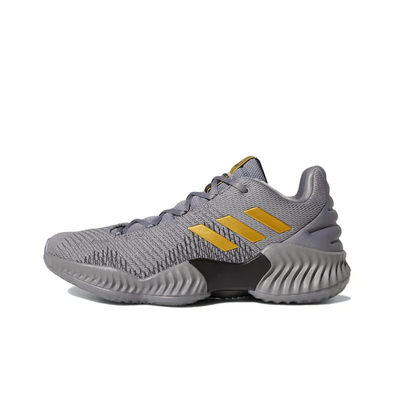 Adidas Pro Bounce 2018 Wear Resistant Low Top Basketball Shoes Men's Gray-0