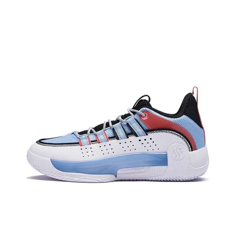 361° Cushioning Abrasion Resistant Lightweight Low Top Performance Basketball Shoes Men's White Blue-0