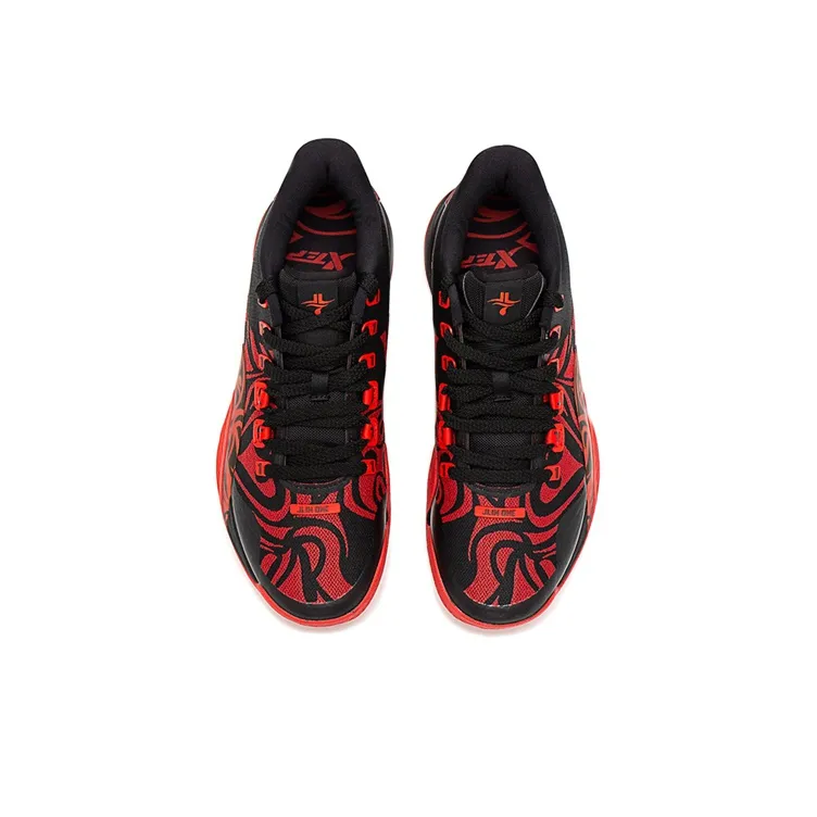 XTEP Lin Generation Basketball Shoes Men Low Top Black Red-1