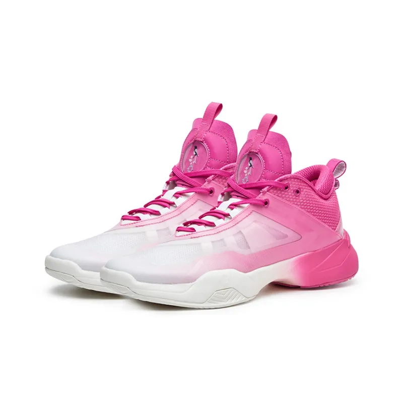 RIGORER Hydrogen 1 Cushioned Slip Resistant Coverage Low Top Performance Basketball Shoes Unisex White Pink-3