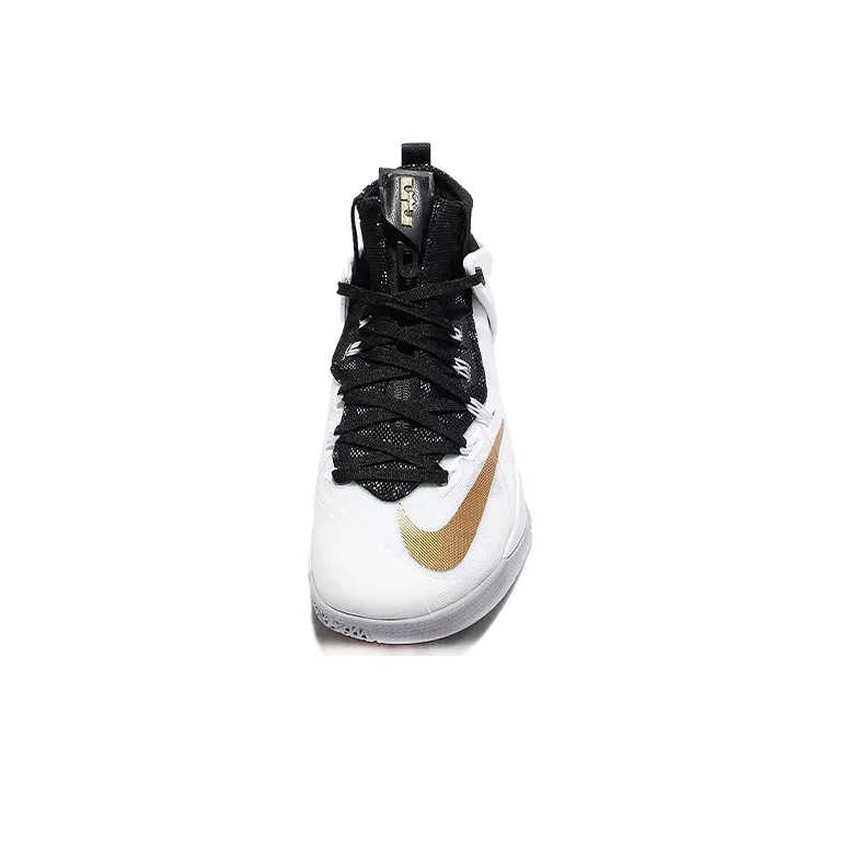Nike Ambassador Cushioning Anti Slip And Wear Resistant Coverage Mid Top Performance Basketball Shoes Men's White Black-2