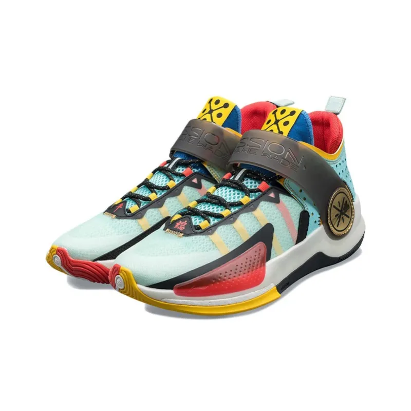 LiNing Wade Fission 7 Cushioning Anti Slip And Wear Resistant Mid Top Basketball Shoes Men's Blue-2