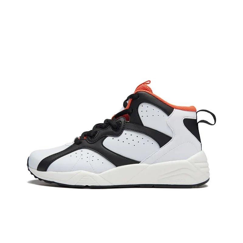 361° QU!KFOAM Basketball Shoes Women's Mid Top White/Orange/Black-0