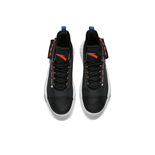 Anta Advanced Player Wear-Resistant Mid-Top Performance Basketball Shoes Men's Black White