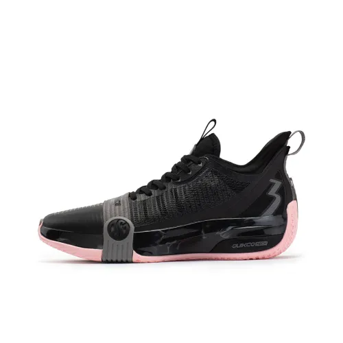 361° Chan 3 Pro Basketball Shoes Men Mid-Top Obsidian Black/Glowing Wax Pink