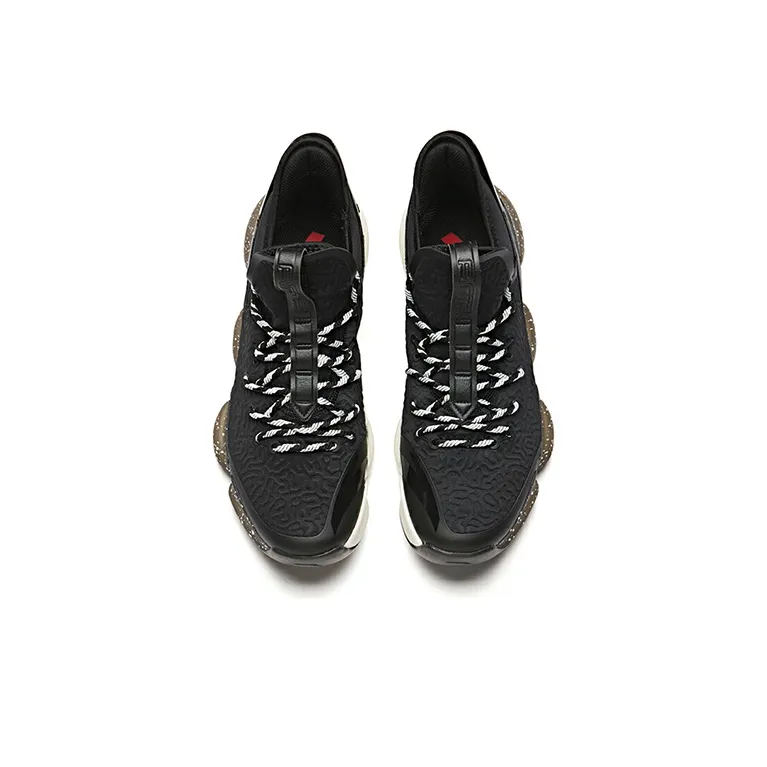 Anta GRAND AIR 2 Anti-Slip Wear-Resistant Low-Top Basketball Shoes Black White-3