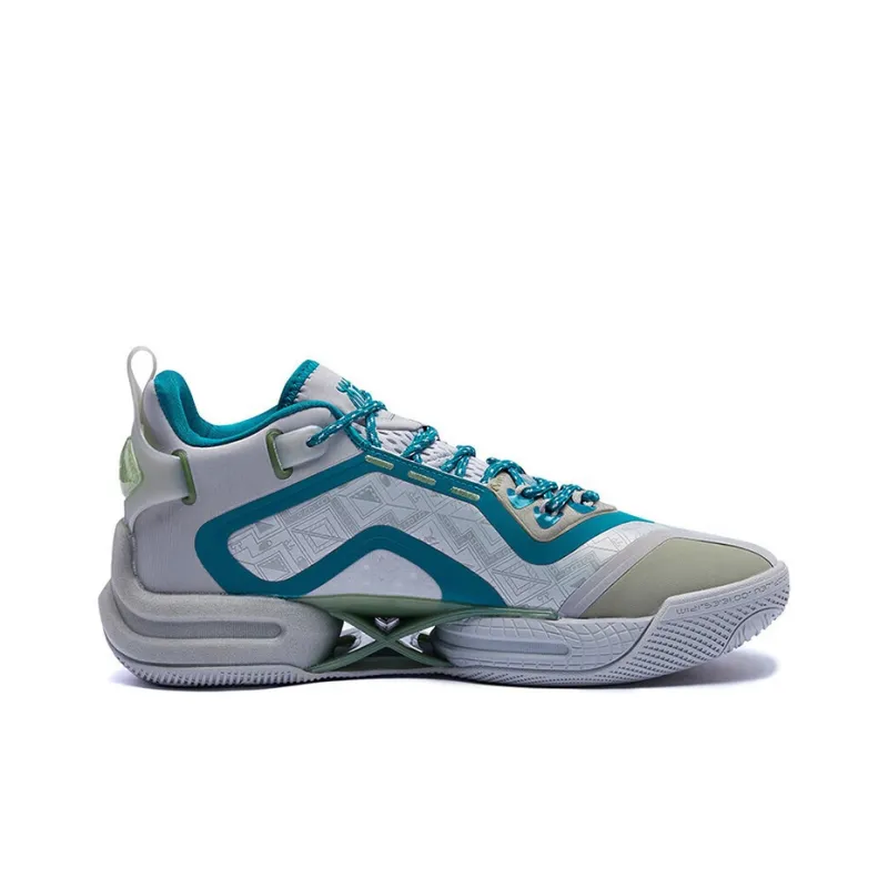 361° AG 2 Basketball Shoes Men Low Top Gray/Green-1