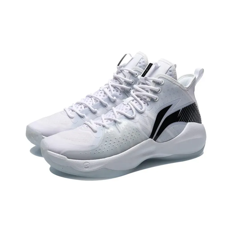 LINING Combat Hi Basketball Shoes Men Mid Top White/Black-2
